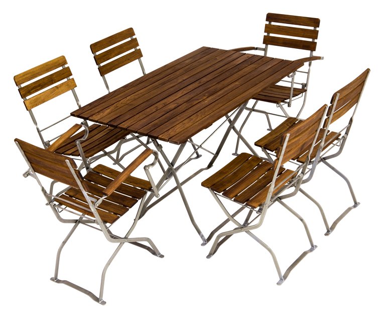 Biergartenmöbel Sitzgruppe für sechs Personen