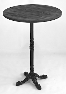Stehtisch mit ebenholzfarbener Tischplatte aus dreichichtigem Holz